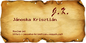 Jánoska Krisztián névjegykártya