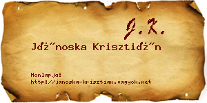 Jánoska Krisztián névjegykártya